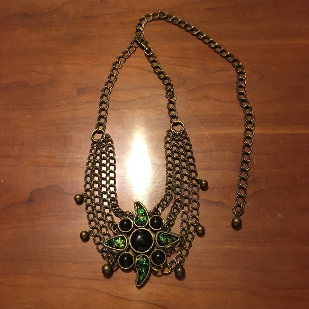 Chain Belt with colorful stones.